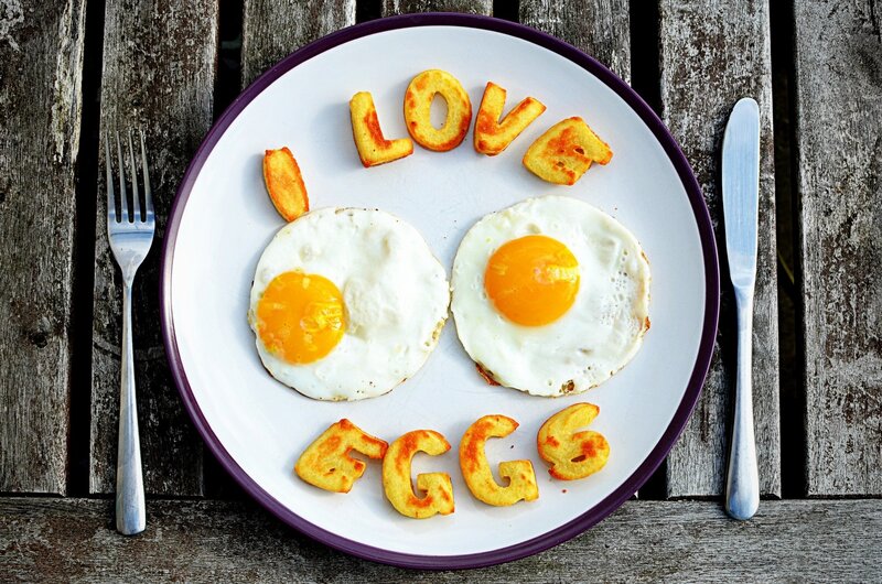 Fried Eggs on Plate