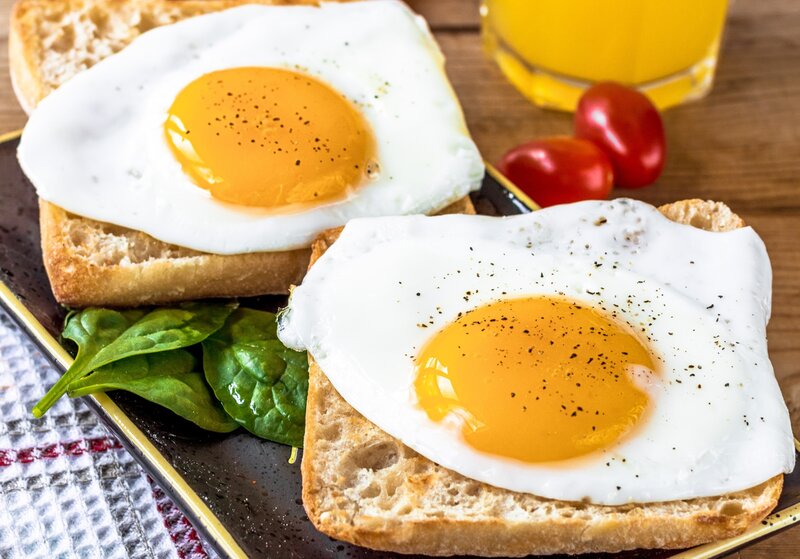 Fried Eggs on Toast — Yellow