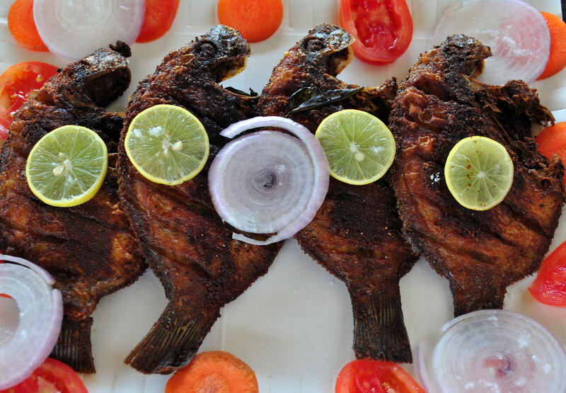 Fried Fish with Garnish