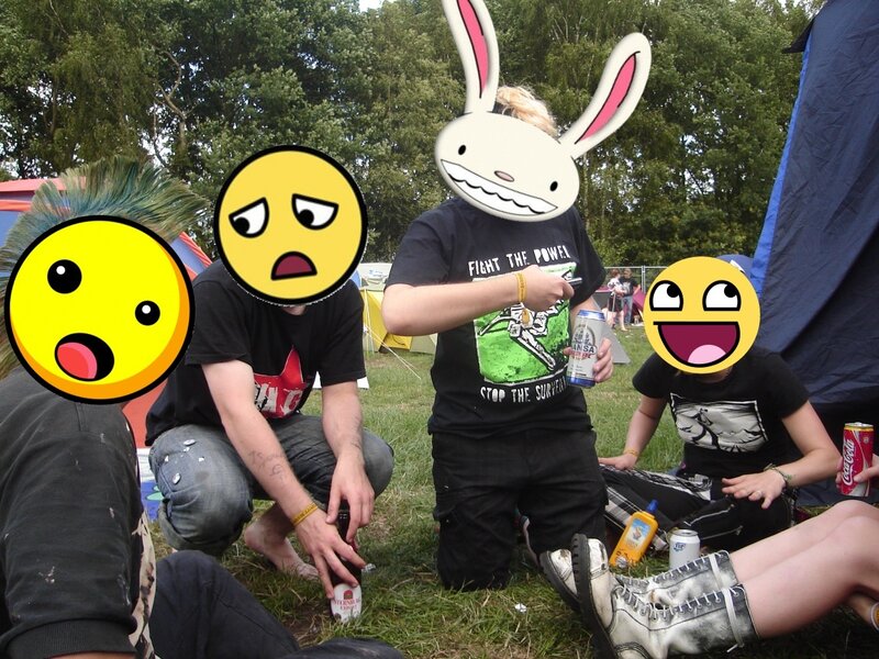 Friends at a music festival