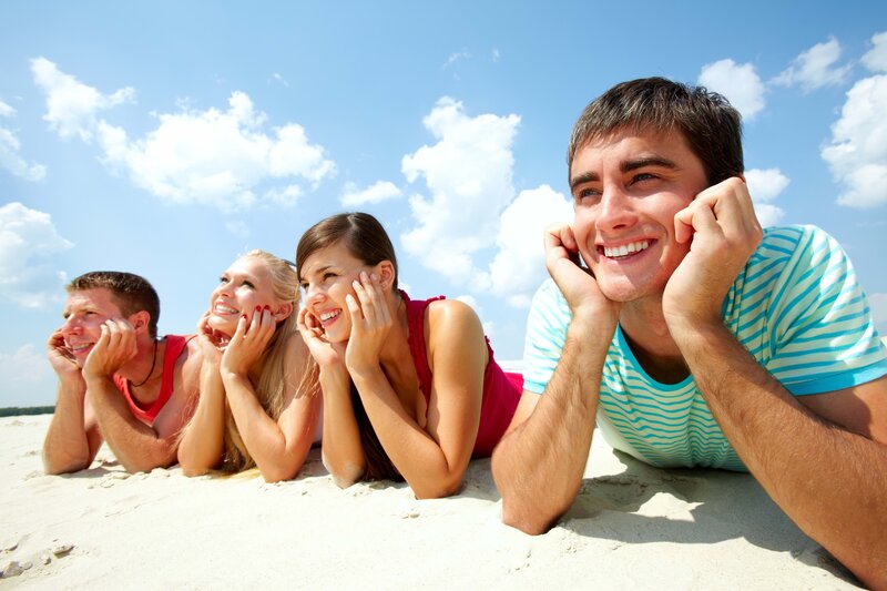 friends at the beach