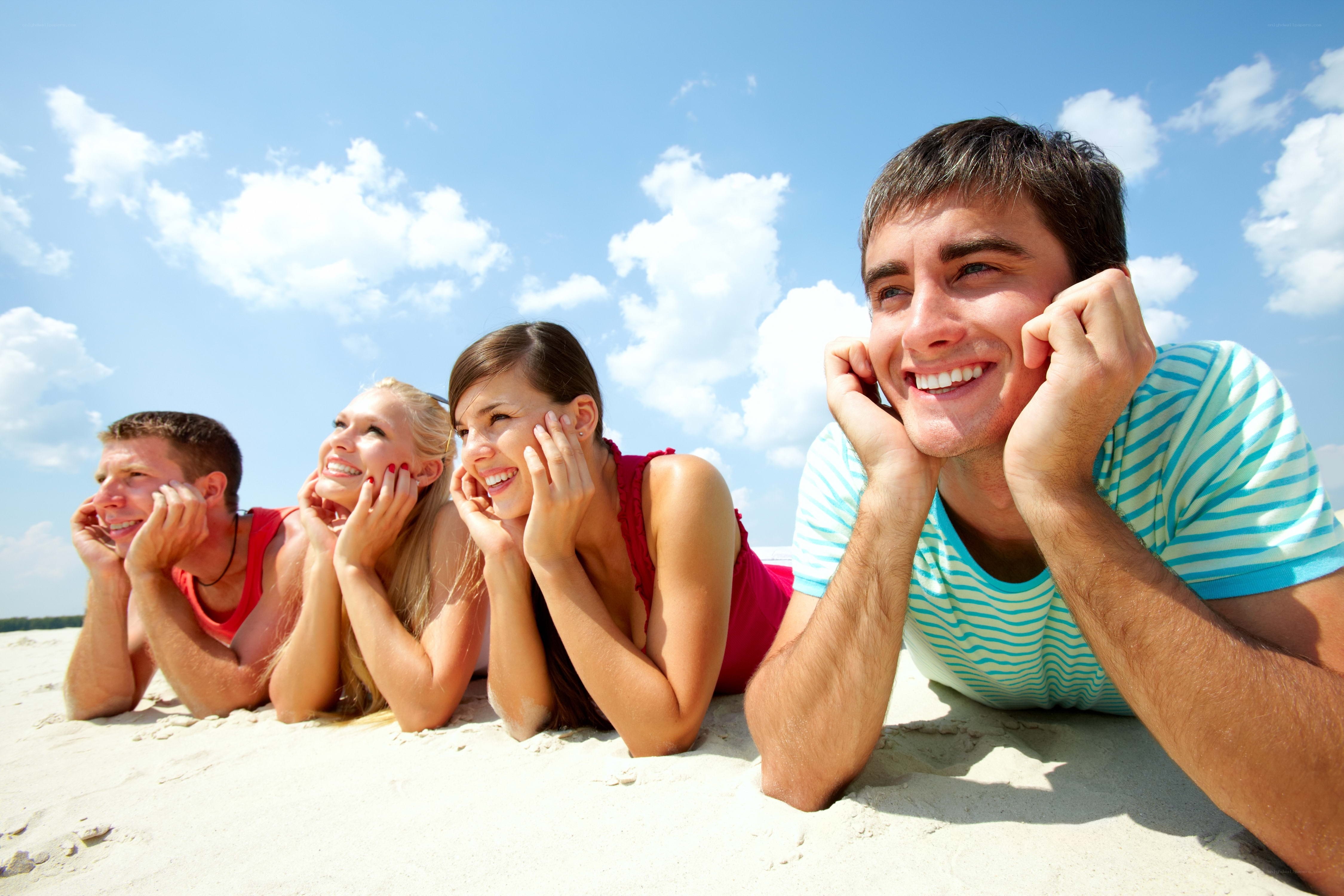 friends at the beach
