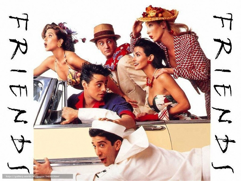 Friends cast in car scene