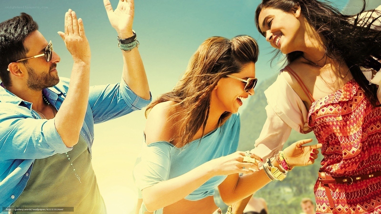 Friends dancing on a sunny day
