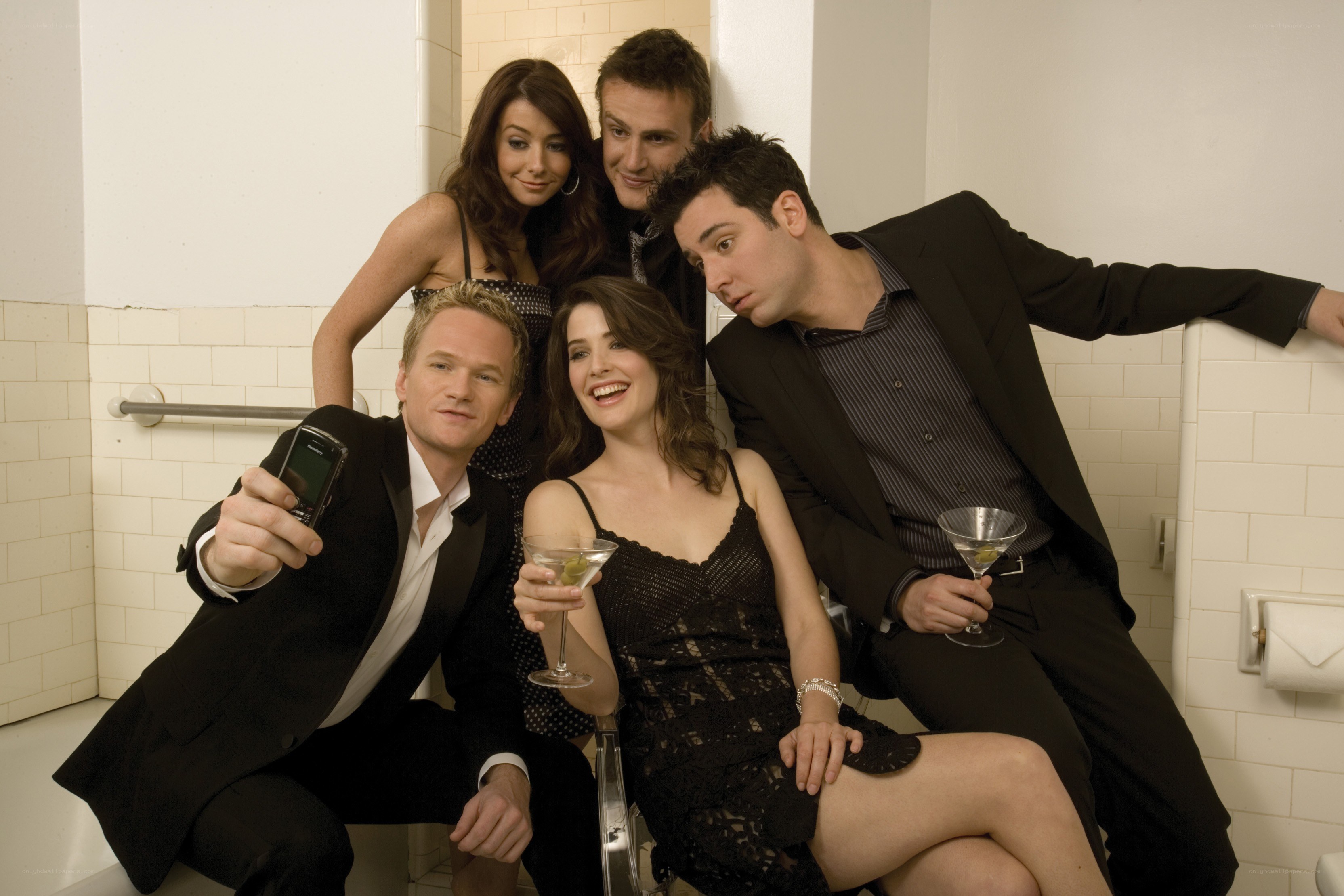 Friends in a bathroom