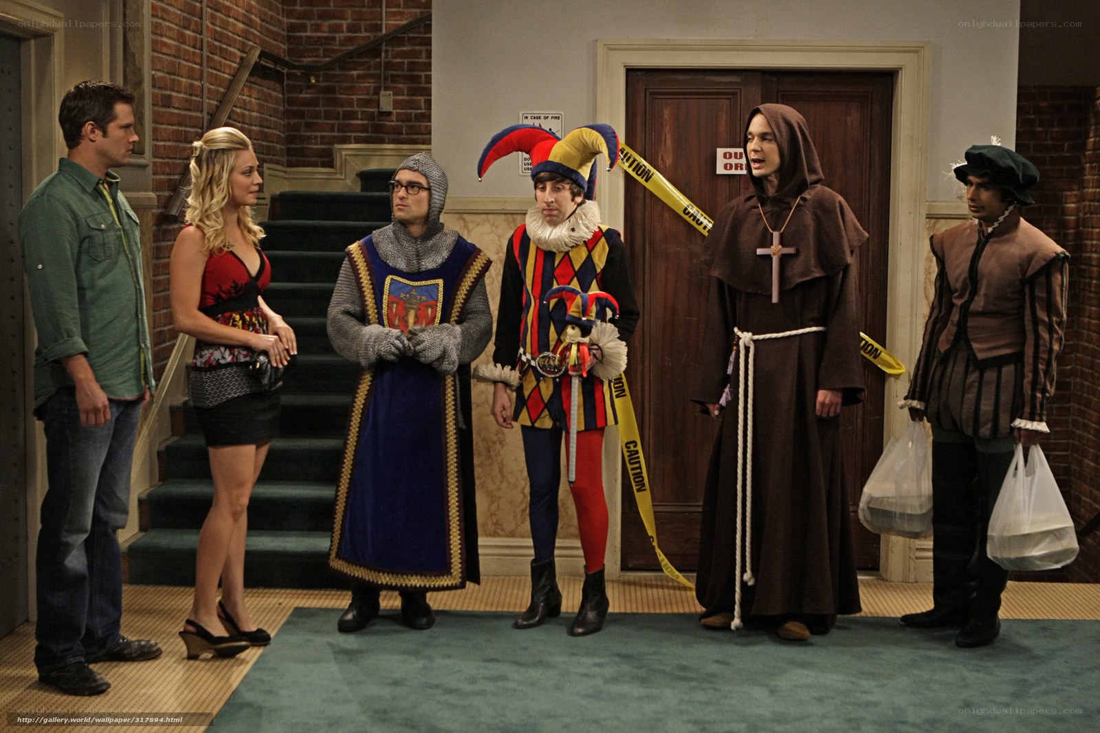 Friends in costumes