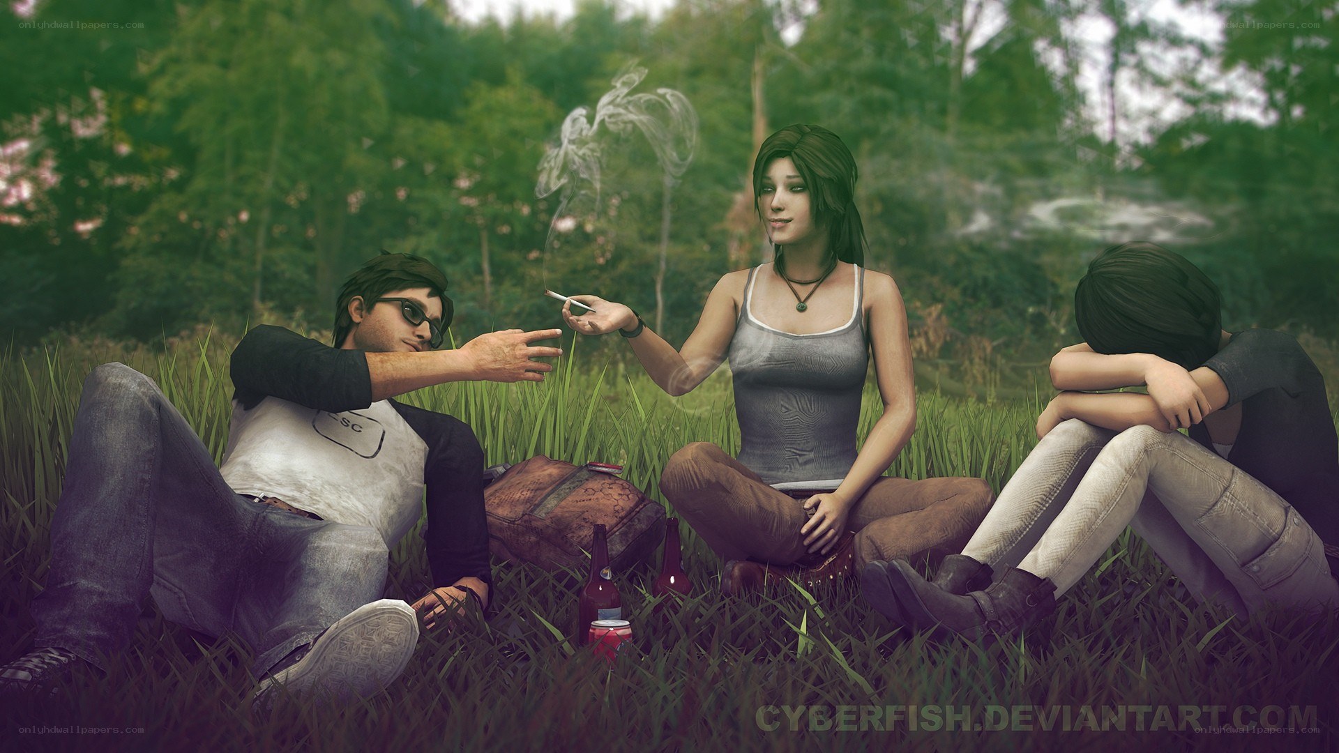 Friends in the grass