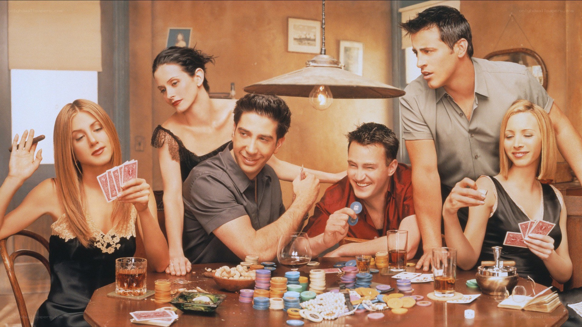 Friends playing poker