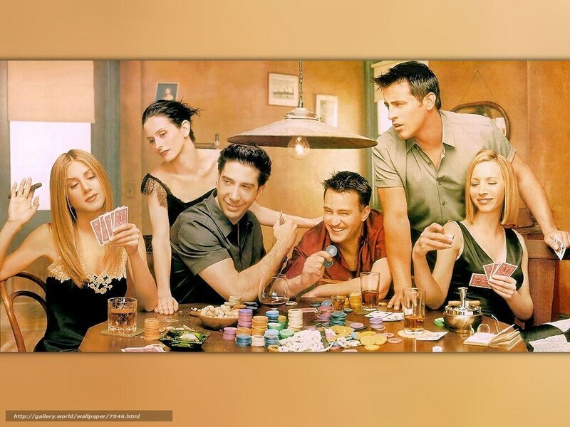 Friends playing poker