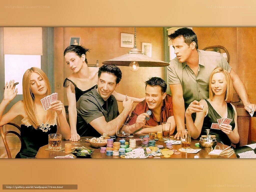 Friends playing poker