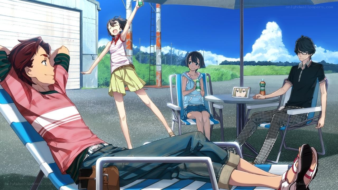 Friends relaxing outdoors
