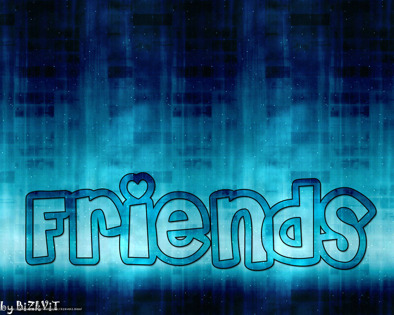 Friends text on blue background