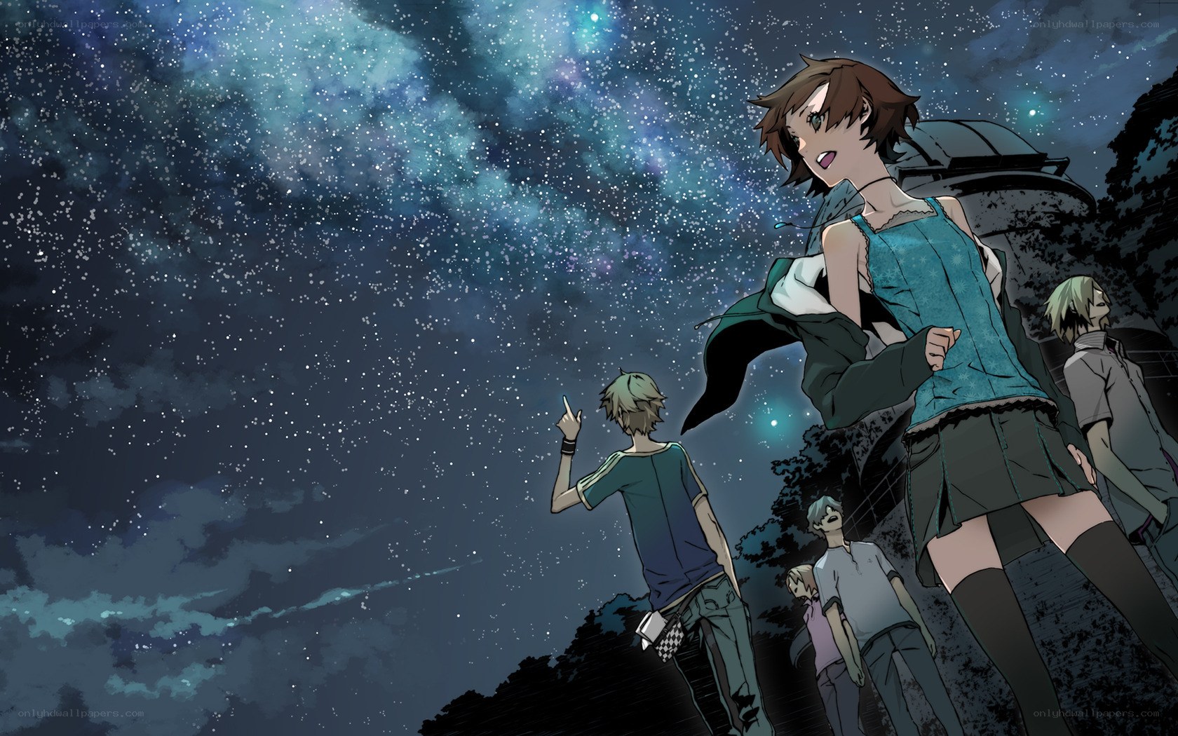 Friends under the starry sky