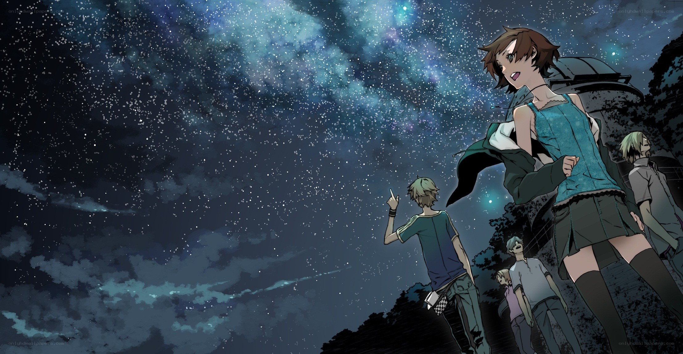 Friends under the starry sky