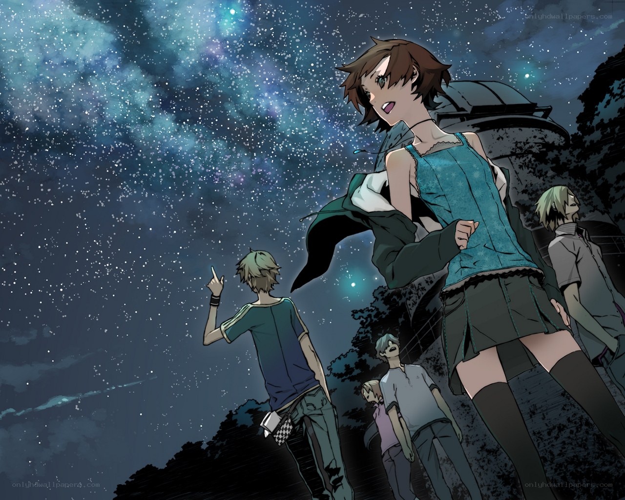 Friends under the starry sky