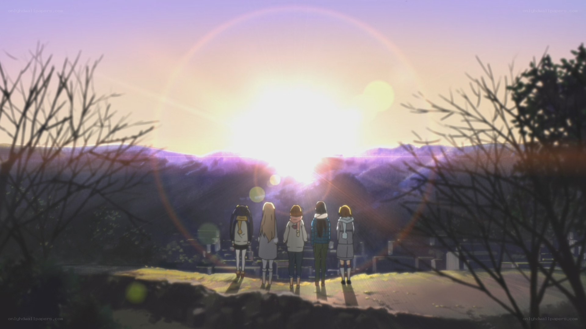 friends watching sunset