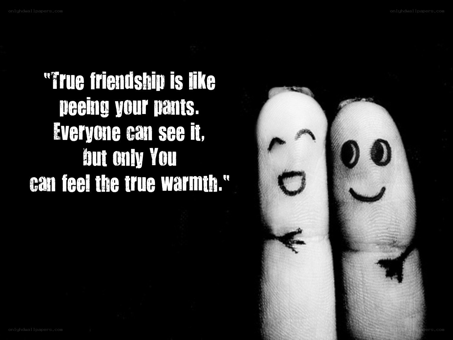friendship quote with finger art