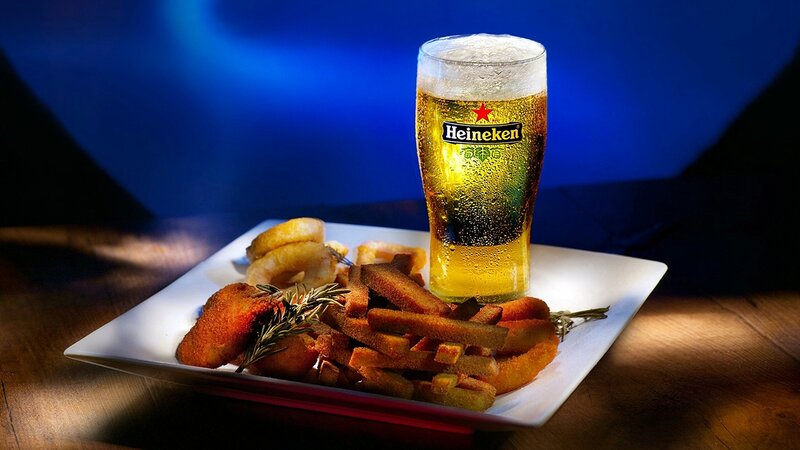 Fries and Beer on Plate