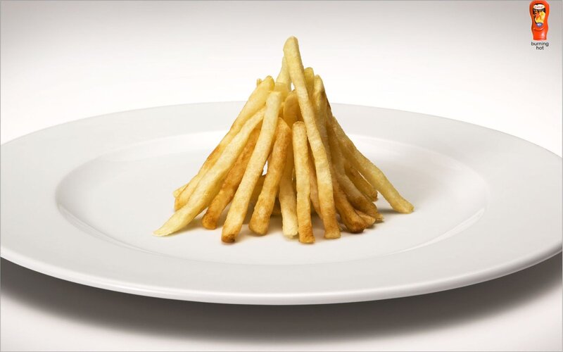 fries on a white plate