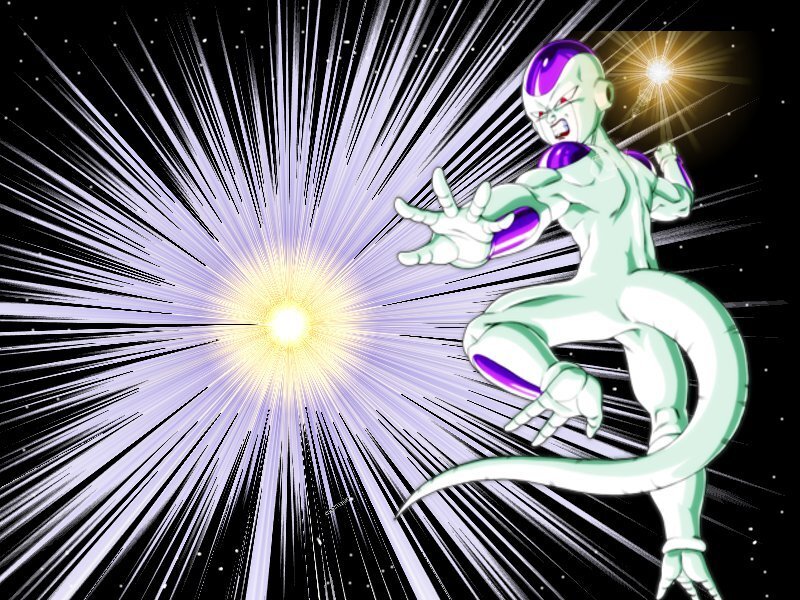 Frieza unleashing a powerful energy blast