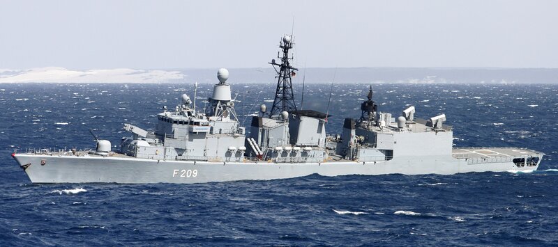 Frigate at sea