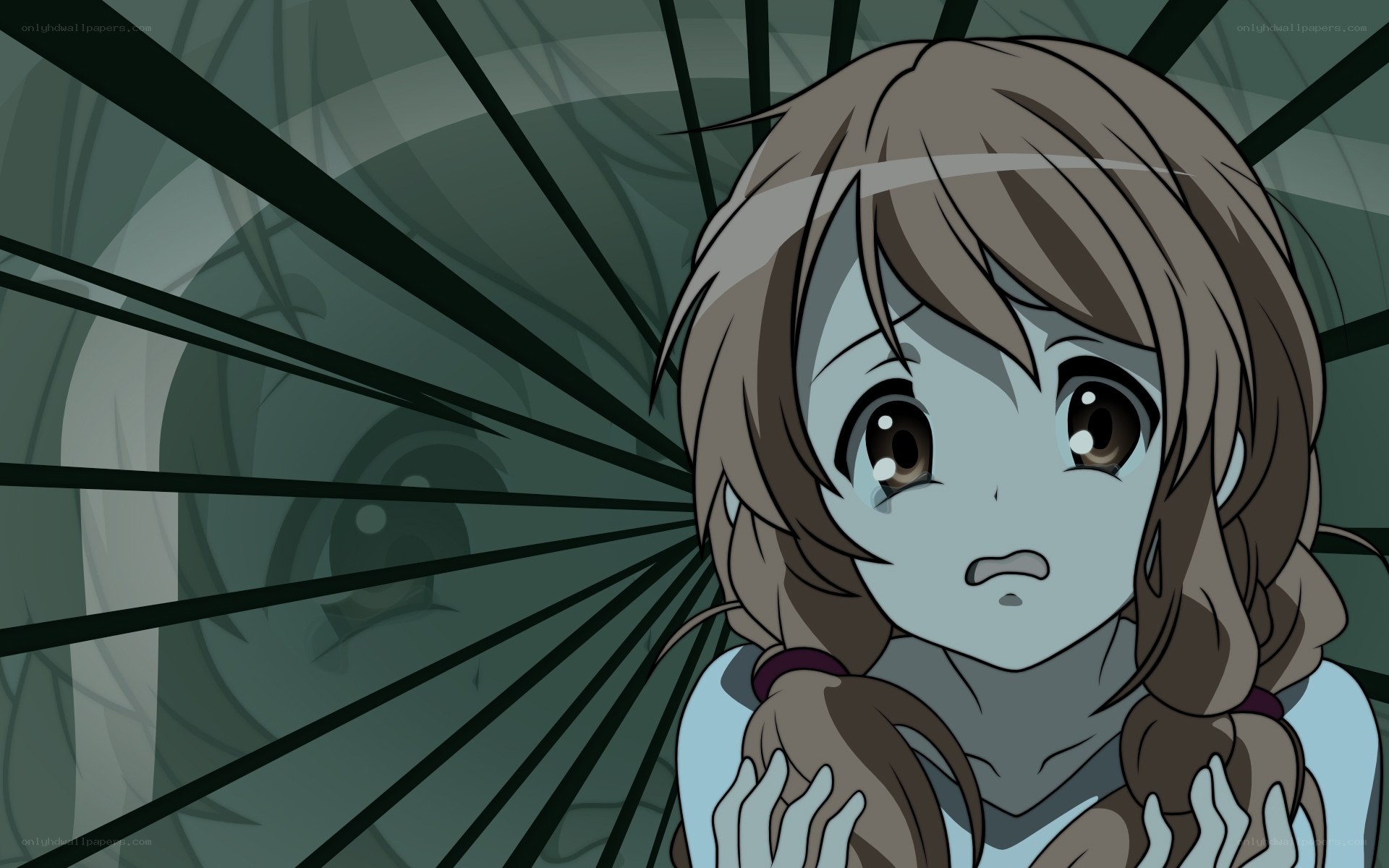 frightened anime girl