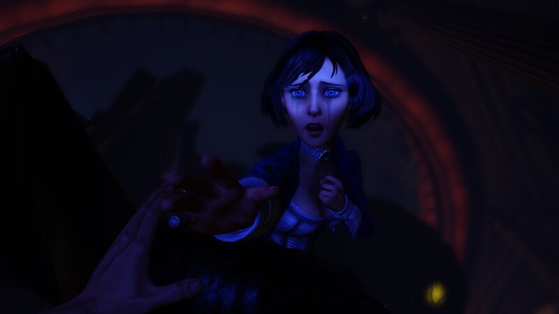 frightened girl in dark room