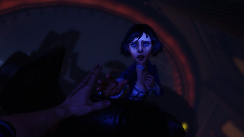 frightened girl in dark room