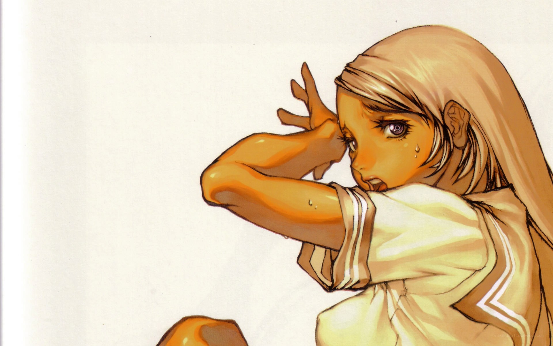 frightened girl with tears