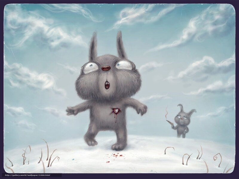 Frightened rabbit with heart wound