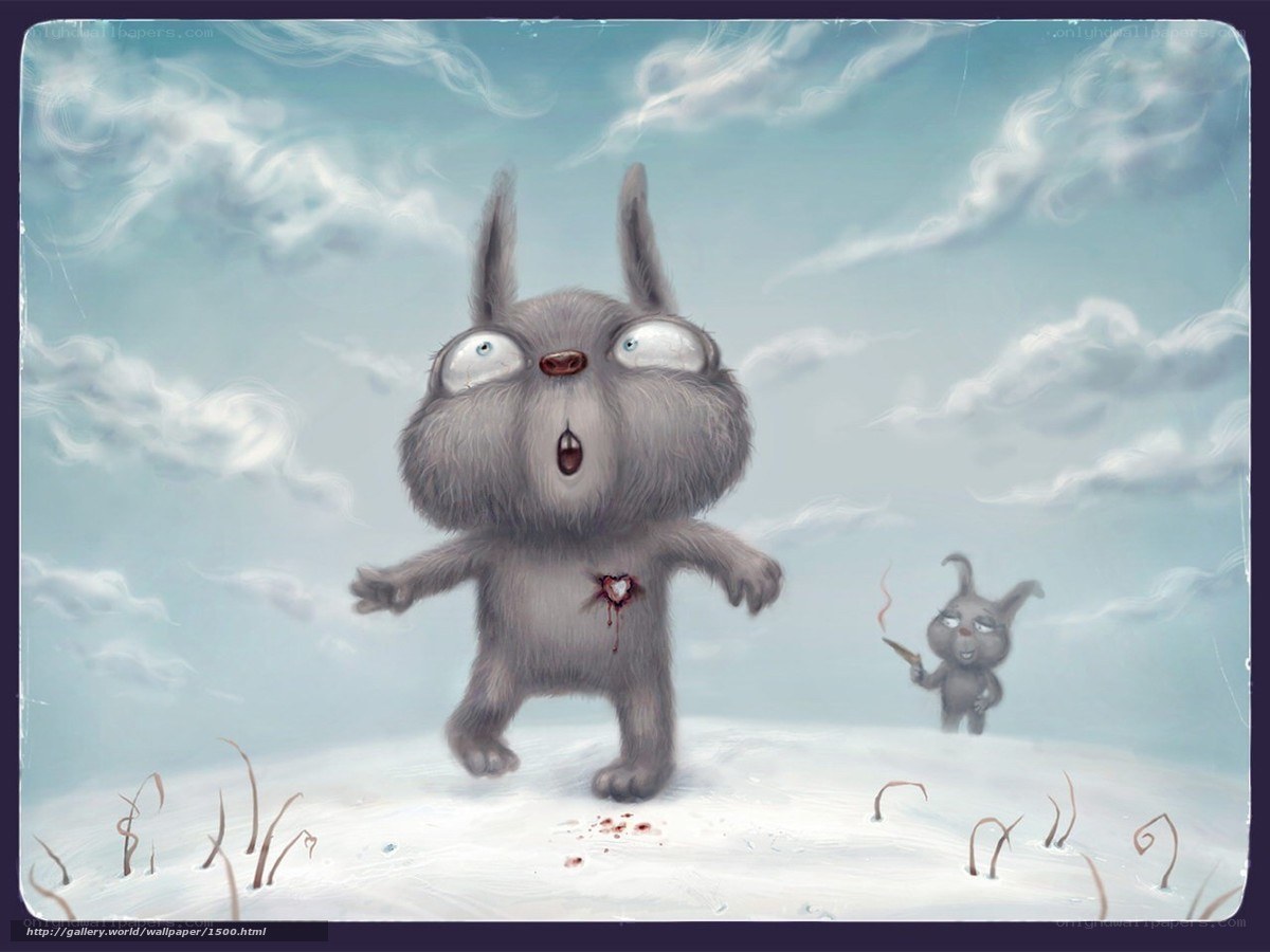 Frightened rabbit with heart wound