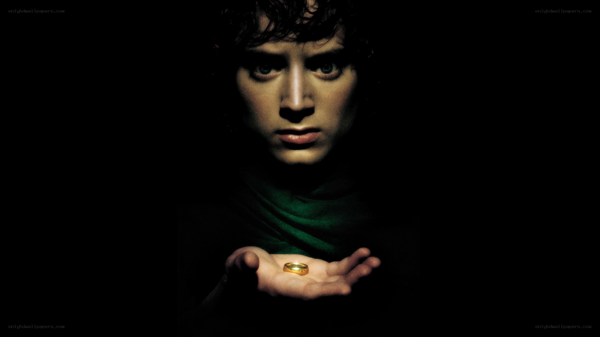 Frodo holding the One Ring