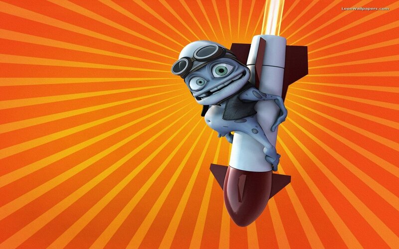 frog astronaut on rocket