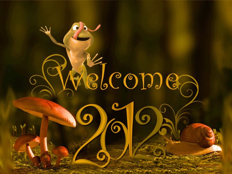 Frog Character in Forest — Green