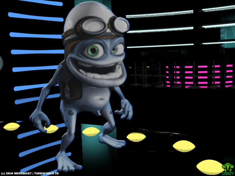 Frog character in futuristic setting