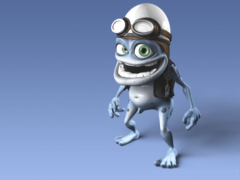 Frog character in helmet and goggles