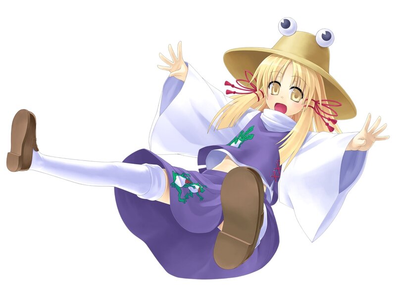 frog hat girl in purple dress