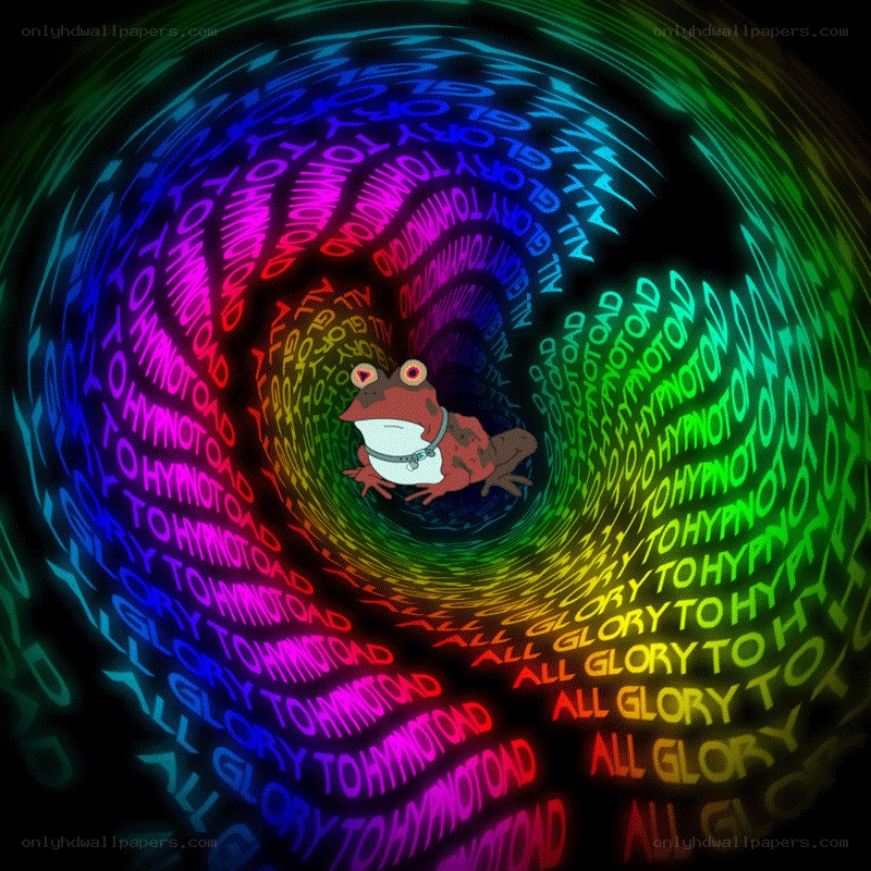 Frog in a colorful tunnel