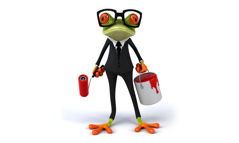Frog in a Suit — Green, Humorous