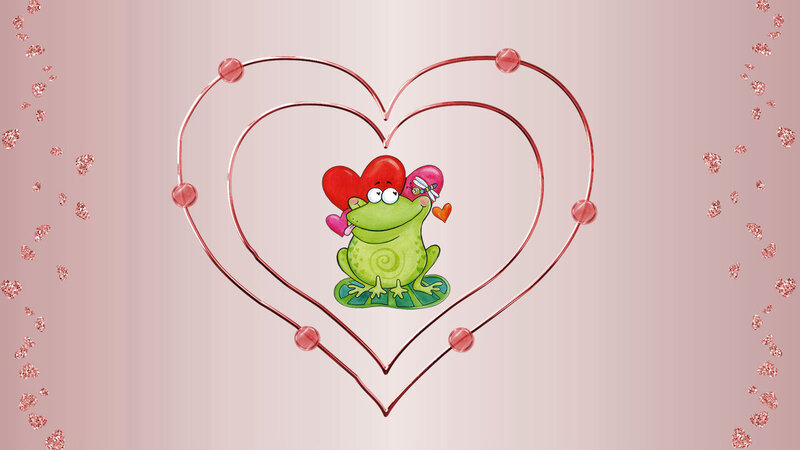frog in heart frame