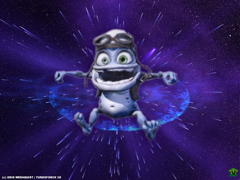 Frog in space with goggles