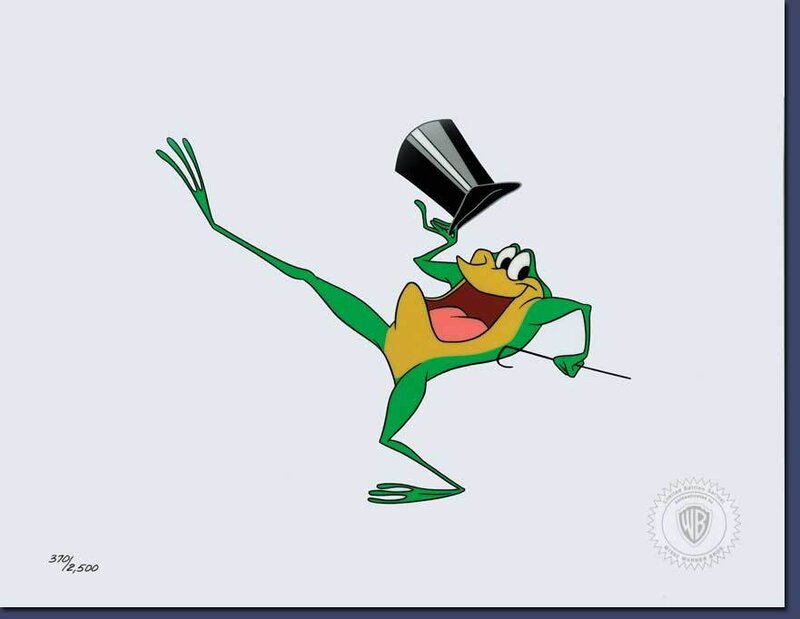 Frog in top hat dancing