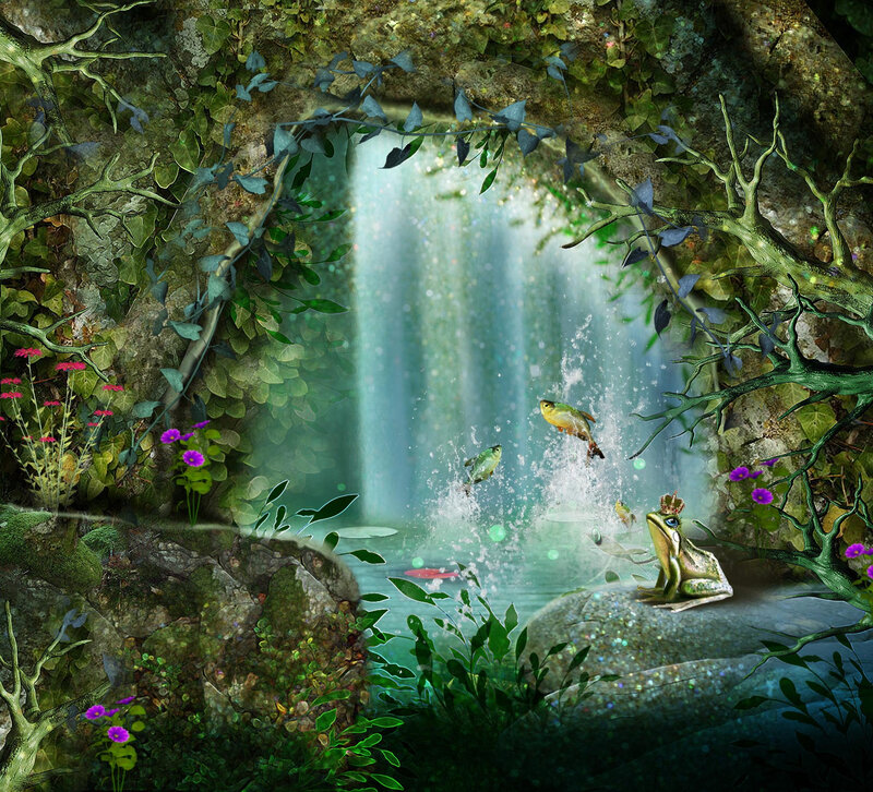 Frog King by Waterfall