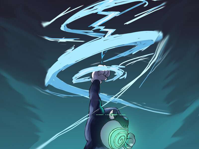 Frog-like Creature — Blue, Dramatic