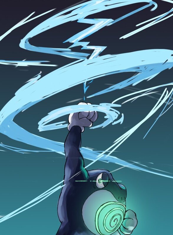 Frog-like creature using water attack