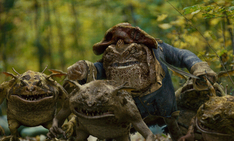 Frog-like creatures in forest