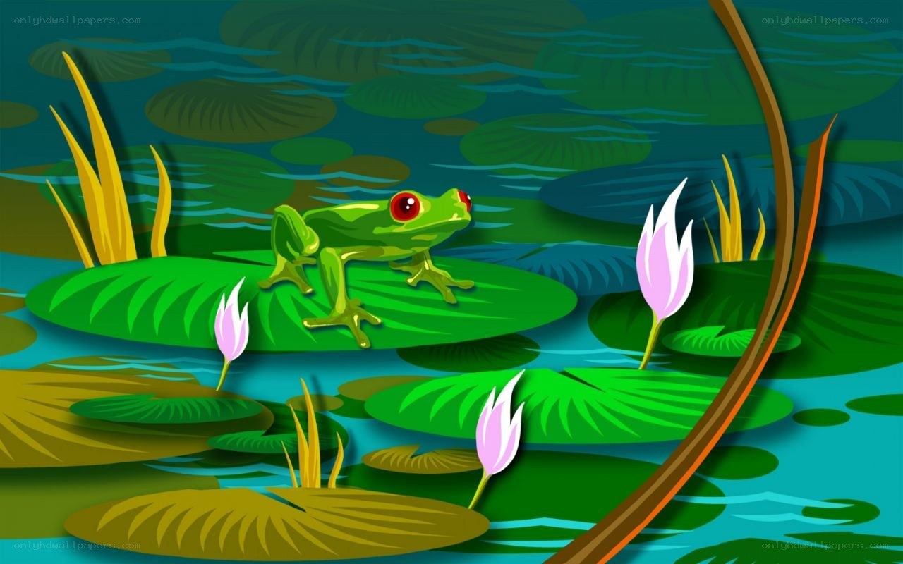 frog on a lily pad