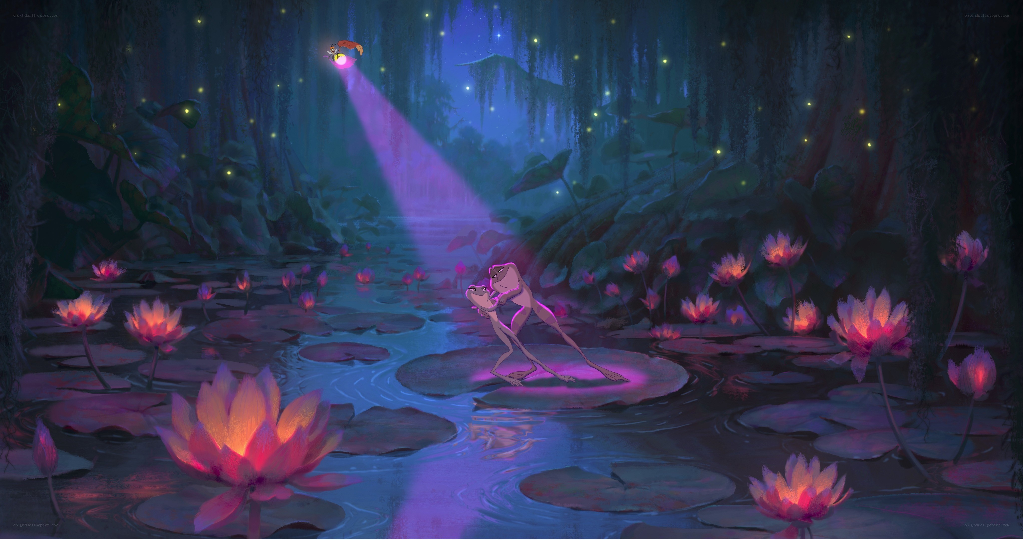 Frog prince dancing on lily pad