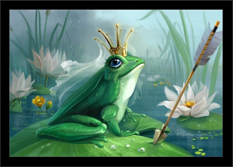 Frog Prince on Lily Pad — Green