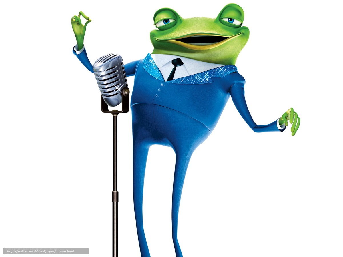 frog singer in blue suit